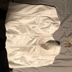 Strapless white corset bra